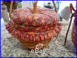 Longaberger Pumpkin Set Of 4 Basket Combos With Lids And Protectors