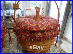 Longaberger Pumpkin Set Of 4 Basket Combos With Lids And Protectors