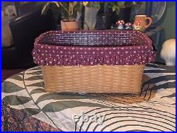 Longaberger RARE Hostess Hope Chedt Basket Protector Red Liner 1998 Huge XL Usa