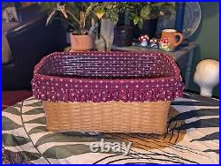 Longaberger RARE Hostess Hope Chedt Basket Protector Red Liner 1998 Huge XL Usa