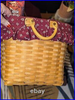 Longaberger RARE Hostess Hope Chedt Basket Protector Red Liner 1998 Huge XL Usa