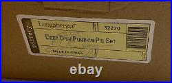 Longaberger RARE NEW DEEP DISH PUMPKIN PIE SET (DISH/LID) IN ORG. BOX/TAG #32270