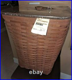 Longaberger RARE Rich Brown Stain Large Hamper Complete set MINT FREE SHIPPING
