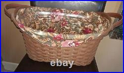 Longaberger RARE Rich Brown Stain Library Basket Complete set MINT FREE SHIPPING