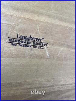 Longaberger RETIRED 2004 LARGE Corner Hamper Basket Wood Lid Liner & Protector Longaberger RETIRED 2004 LARGE Corner Hamper Basket Wood Lid Liner & Protector