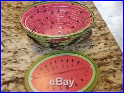 Longaberger Rare Collectors Club Watermelon Basket Boyds Bear Set