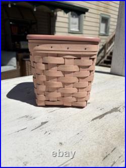 Longaberger Rare Pink Tall Tissue Basket Withprotector Longaberger Rare Pink Tall Tissue Basket Withprotector