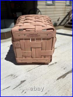 Longaberger Rare Pink Tall Tissue Basket Withprotector Longaberger Rare Pink Tall Tissue Basket Withprotector