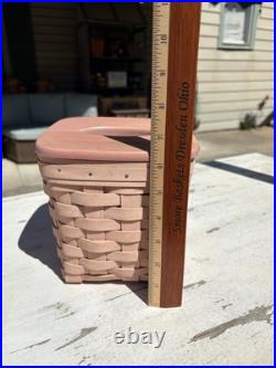 Longaberger Rare Pink Tall Tissue Basket Withprotector Longaberger Rare Pink Tall Tissue Basket Withprotector
