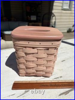 Longaberger Rare Pink Tall Tissue Basket Withprotector Longaberger Rare Pink Tall Tissue Basket Withprotector