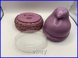 Longaberger Rare Purple Peep Basket Set. Topper, Basket & Protector NEW