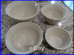 Longaberger Rare Roseville Pottery Bowl Mixing Set Of 4 Classic Blue