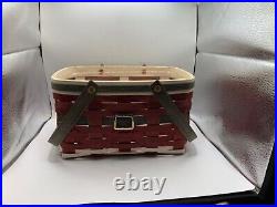 Longaberger Rare Santa Belly Rectangle Basket With Protector