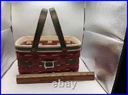 Longaberger Rare Santa Belly Rectangle Basket With Protector