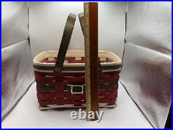 Longaberger Rare Santa Belly Rectangle Basket With Protector