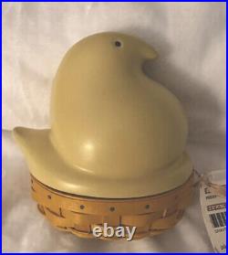 Longaberger Rare Yellow Peep Basket Set. Topper, Basket & Protector NEW