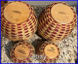 Longaberger Rare and Hard to Find Set Of 4 Canisters 2 Large 2 Small With Lids