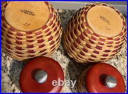 Longaberger Rare and Hard to Find Set Of 4 Canisters 2 Large 2 Small With Lids