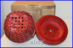 Longaberger Red Apple Basket, Collector's Club, Protector, Lid, Box, Card, Set