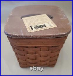 Longaberger Rich Brown Tall Tissue Basket with Lid in shrink wrap NEW