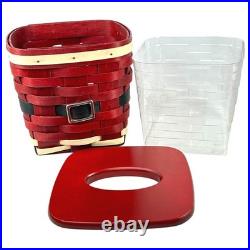 Longaberger SANTA BELLY 2011 Tall Tissue Basket with Red Lid & Protector Longaberger SANTA BELLY 2011 Tall Tissue Basket with Red Lid & Protector
