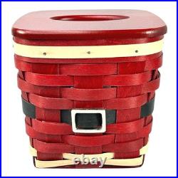 Longaberger SANTA BELLY 2011 Tall Tissue Basket with Red Lid & Protector Longaberger SANTA BELLY 2011 Tall Tissue Basket with Red Lid & Protector