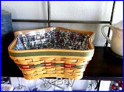Longaberger SHINING STAR BASKETS Set of 3 RED Christmas 12 Days Liners NEW
