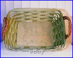 Longaberger Sage Leaf Green Small Serving Basket & Protector Set-new-shop Store