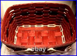 Longaberger Santa Belly Medium Market Basket Set-NEW