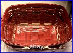 Longaberger Santa Belly Medium Market Basket Set-NEW