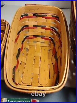Longaberger Santa Sleigh basket set of 3 liner protector Wrought Iron Stand