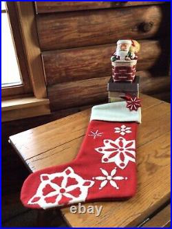 Longaberger Santa's Chimney Basket Set Stocking Holder & Stocking