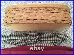 Longaberger Scalloped Boutique Tissue Basket Set WB NEW! (Protector & 3 liners)