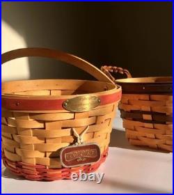 Longaberger Set 2 Basket 1999 and 2002 Limited Edition Woman Memories Homestead