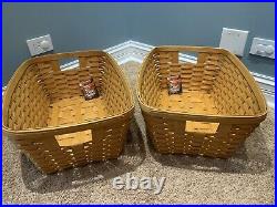 Longaberger Set Of 2 1998 Extra Large Laundry Baskets withProt, Liners, SHIPS FREE