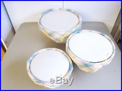 Longaberger Set Of 3 Bowls/baskets With Lids & Liners