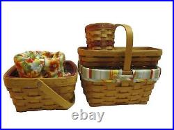 Longaberger Set Of 5 Baskets Various Sizes 1995-1998 One Basket Marked Amer. Trad