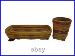 Longaberger Set Of 5 Baskets Various Sizes 1995-1998 One Basket Marked Amer. Trad