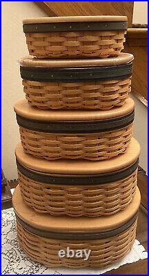 Longaberger Set Of 5 Collectors Club Harmony Baskets Shaker Style