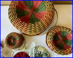 Longaberger Set of 3 Christmas Baskets Joyful Chorus Caroling and Melody w Lids