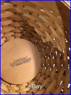 Longaberger Set of 4 Basket Bowls Stacking Plastic Protectors & Lids 7 9 11 13