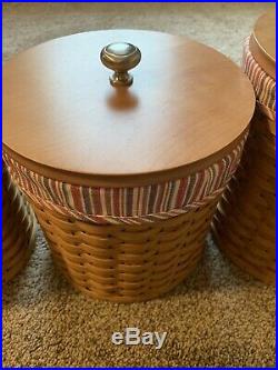 Longaberger Set of 4 Basket Canisters With Lids