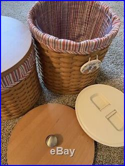 Longaberger Set of 4 Basket Canisters With Lids