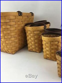 Longaberger Set of 4 Boardwalk Baskets Combo Cornflower Plaid