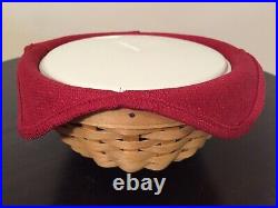 Longaberger Set of 4 Bowl Baskets 7, 9, 11, & 13 With Liners & Protectors