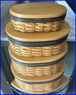 Longaberger Set of 4 Collectors Club Shaker Harmony Baskets & Lids