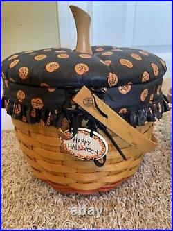 Longaberger Set of 4 Halloween Pumpkin Basket Series Combos with Lids & Tie Ons