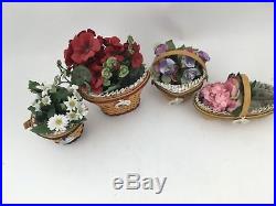 Longaberger Set of 4 May Series Miniature Baskets Daisy Geranium Peony Morning
