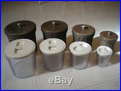Longaberger Set of 4 Warm Brown Canisters Includes Lids & Sealed Inserts