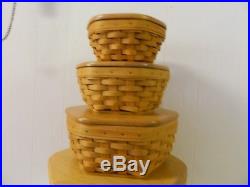 Longaberger Set of 5 Classic Generations Baskets with Plastic Protectors & Lids